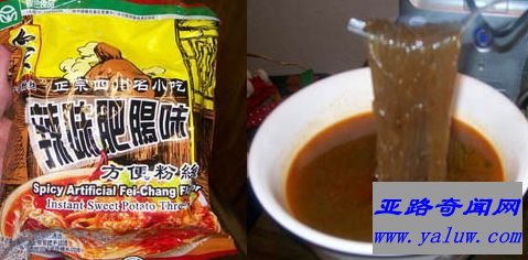 第2名是“白家辣味肥肠味方便粉丝”